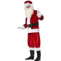 Smiffys Men's Deluxe Santa Claus Christmas Costume Set in Dark Red