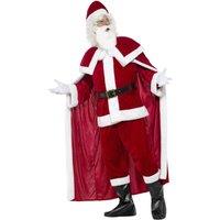 Smiffys Men's Deluxe Santa Claus Costume Set in Red | Size: Large