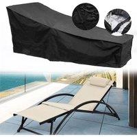 Living and Home Outdoor Patio Chaise Lounge Cover, 210cm W x 75cm D x 80cm H & 40cm H in Black | Size: 210 cm W x 75 cm D x 80 cm H