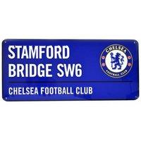 Chelsea FC Official Football Coloured Metal Street Sign in Blue
