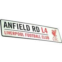 Liverpool FC Official Football 3D Embossed Metal Hanging Street Sign in Off-White