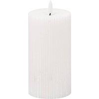 Hill Interiors Luxe Collection Ribbed Natural Glow Electric Candle in White