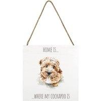 Louise Nisbet Wooden Cockapoo Plaque in Off-White