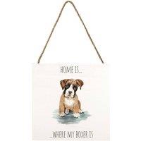 Louise Nisbet Wooden Boxer Plaque in Off-White