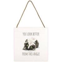 Louise Nisbet Wooden Black & White Cat Plaque