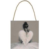 Hazel Bowman Wooden Angel Wings Plaque in Grey
