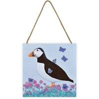 Ailsa Black Puffs Of Blue Wooden Plaque