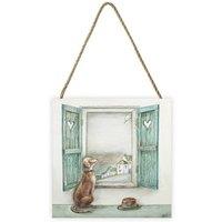 Joe Ramm Wooden Hat Plaque in Mid Blue