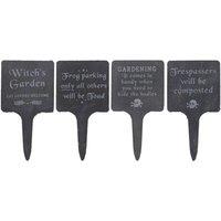 Something Different Gothic Garden Plaque Set (Pack of 4) in Black