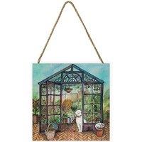 Joe Ramm Flower Bed Wooden Plaque in Duck Egg Blue
