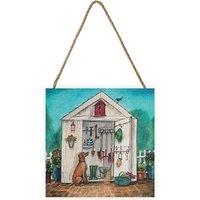 Joe Ramm Wooden Potting Shed Plaque in Blue