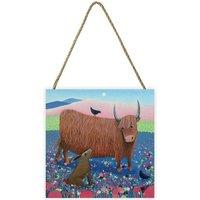 Ailsa Black Hearty Hare Wooden Block in Brown