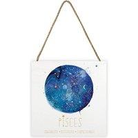 Summer Thornton Pisces Wooden Block in White