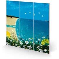 Julia Crossland Square Wooden Plaque in Mid Blue
