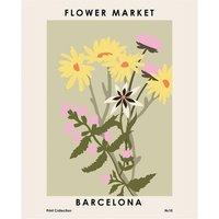 Pyramid International Barcelona Flower Market Print in Green