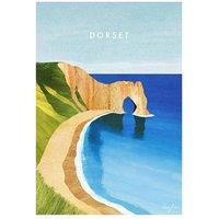 Henry Rivers Dorset Durdle Door Print in Mid Blue