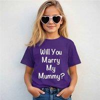 60 SECOND MAKEOVER Will You Marry My Mummy T-Shirt in Purple | Size: 14-15 Years
