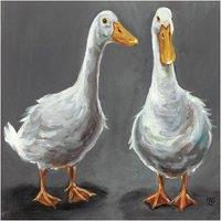 Louise Brown Whats Up Duck Print in Grey