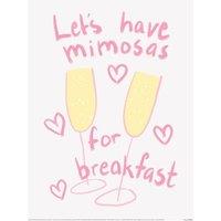 Athene Fritsch Mimosas Champagne Flute Print in Dusty Pink