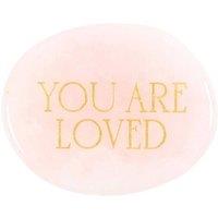 Something Different You Are Loved Rose Quartz Palm Stone in Pale Pink