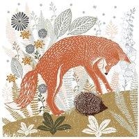 Summer Thornton Woodland Nature Fox Print in White