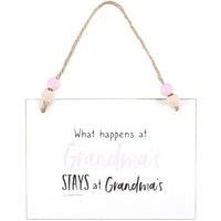 Something Different What Happens At Grandmas Hanging Sign in White