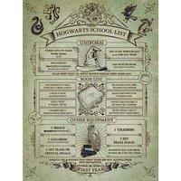 Harry Potter Hogwarts School List Canvas Print in Brown