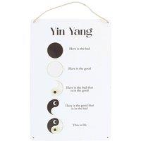 Something Different Tin Yin Yang Hanging Sign in White