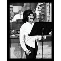 Aretha Franklin Photograph Framed Poster in Black