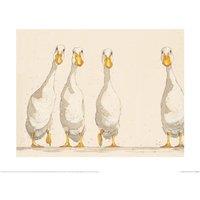 Bev Davies Nice Weather For Ducks Print in Medium Beige