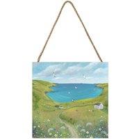 Julia Crossland Along The Coast Path Wooden Block