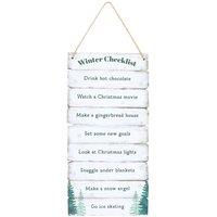 Something Different Winter Wonderland Checklist Hanging Sign in White