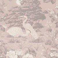 Belgravia Izumi Crane Wallpaper in Pink
