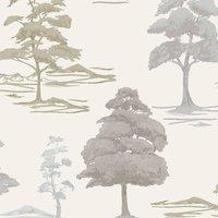 Belgravia Carlotta Tree Heavyweight Textured Wallpaper in Cream
