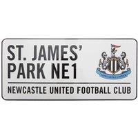 Newcastle United FC St James Park Metal Street Sign in White
