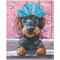 Louise Brown Bath Time Canvas Print in Black