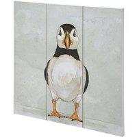 Bev Davies Peering Puffin Plaque in White