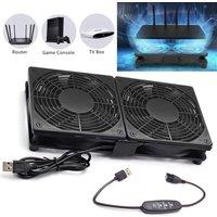 SPETLEK Dual 120mm USB Fan 3 Speed Quiet Cooling in Black