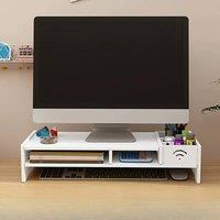 SPETLEK Computer Desktop Monitor Stand Laptop TV Display in White | Size: 0.6m2