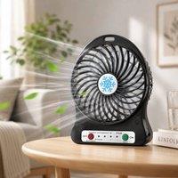 SPETLEK USB Rechargeable Battery Desk Fan in Black