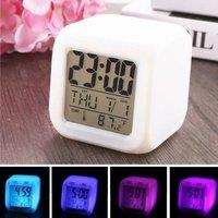 SPETLEK 7 Multi Color Changing Digital Alarm Clock LED in White | Size: 0.6m2