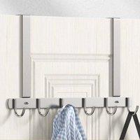 SPETLEK 7 Hooks Clothes Coat Jacket Rack in Silver | Size: Large