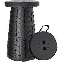 SPETLEK Folding Stool Seat Portable Telescoping Seat in Black