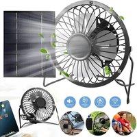 NESTLUNE Mini Solar Panel Powered Fan For Greenhouse Pet Dog Chicken House in Black
