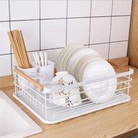 EONLION White-Large Dish Drying Rack Drainer Kitchen Sink in White | Size: 100 cm