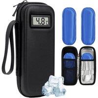 NESTLUNE Portable Insulin Cool Bag Digital Temp Display Travel Pen Case in Black | Size: 500mm