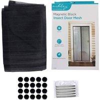 NESTLUNE 100x210cm Heavy Duty Magnetic Insect Proof Door in Black | Size: 100 cm - 150 cm