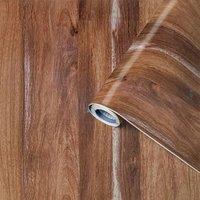 NESTLUNE Wood Effect Vinyl Wrap Self Adhesive Film Sticker in Brown | Size: 100 cm