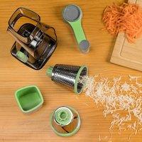 NESTLUNE 3 in 1 Rotary Vegetable Shredder Round Cheese Grater Vegetable Blades in Green | Size: 100 cm x 100 cm