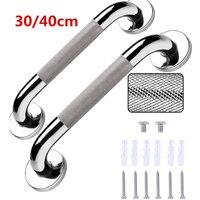 NESTLUNE 50cm Anti Slip Shower Grab Handle Stainless Steel in Silver | Size: 180 cm width x 180 cm drop